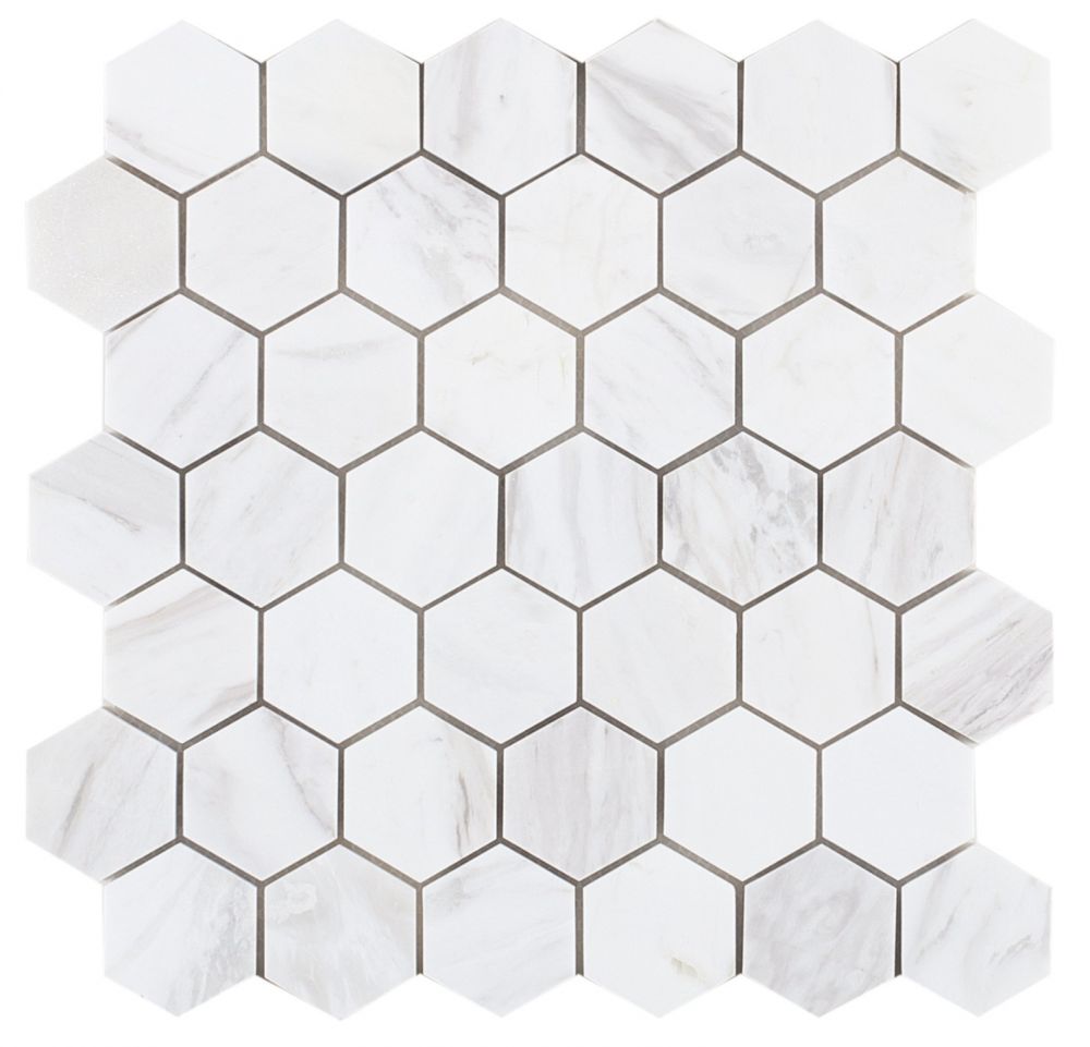 Hexagon White 2 X 2 11.75 X 11.75