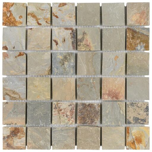 Crag Quad Sunset Slate 12"x12" Nat Stone Mosaic