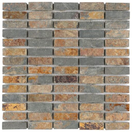 Crag Linear Sunset Slate 12"x12" Nat Stone Mosaic