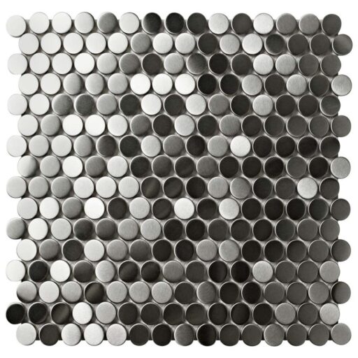 Alloy Penny Round 11-5/8"x12-3/8" Stainless Steel/Porc Mos