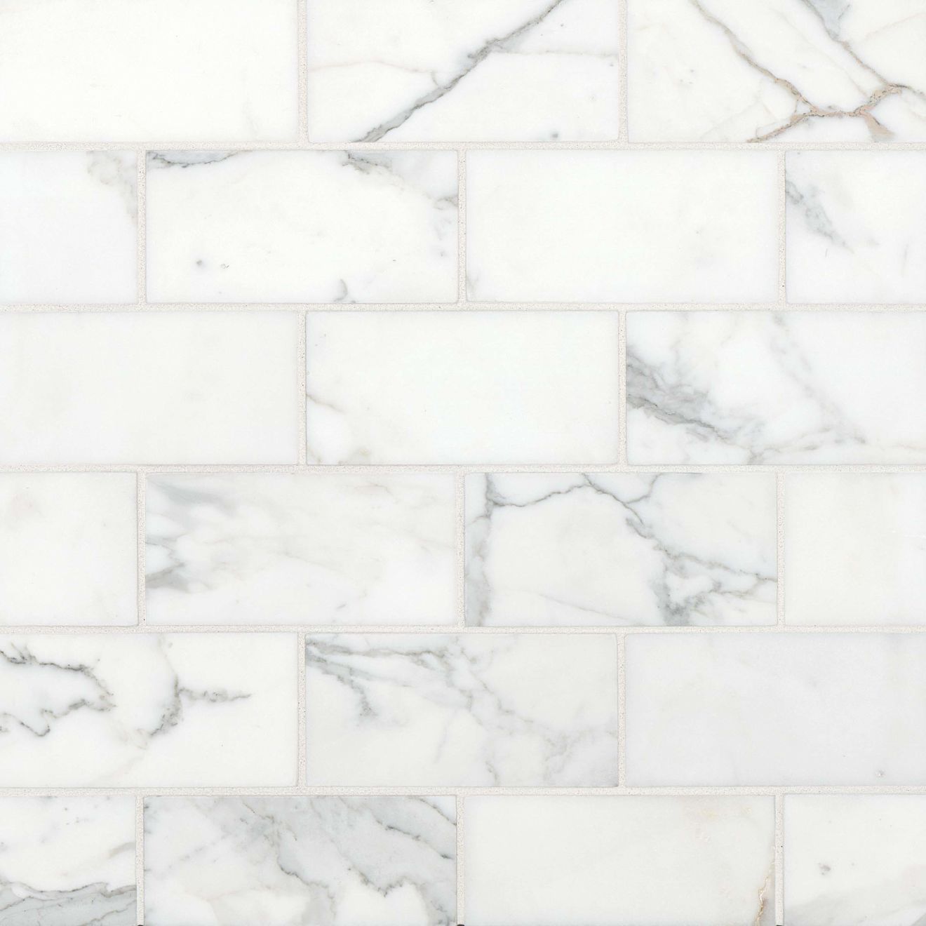 Calacatta 3" x 6" Honed Marble Tile in White
