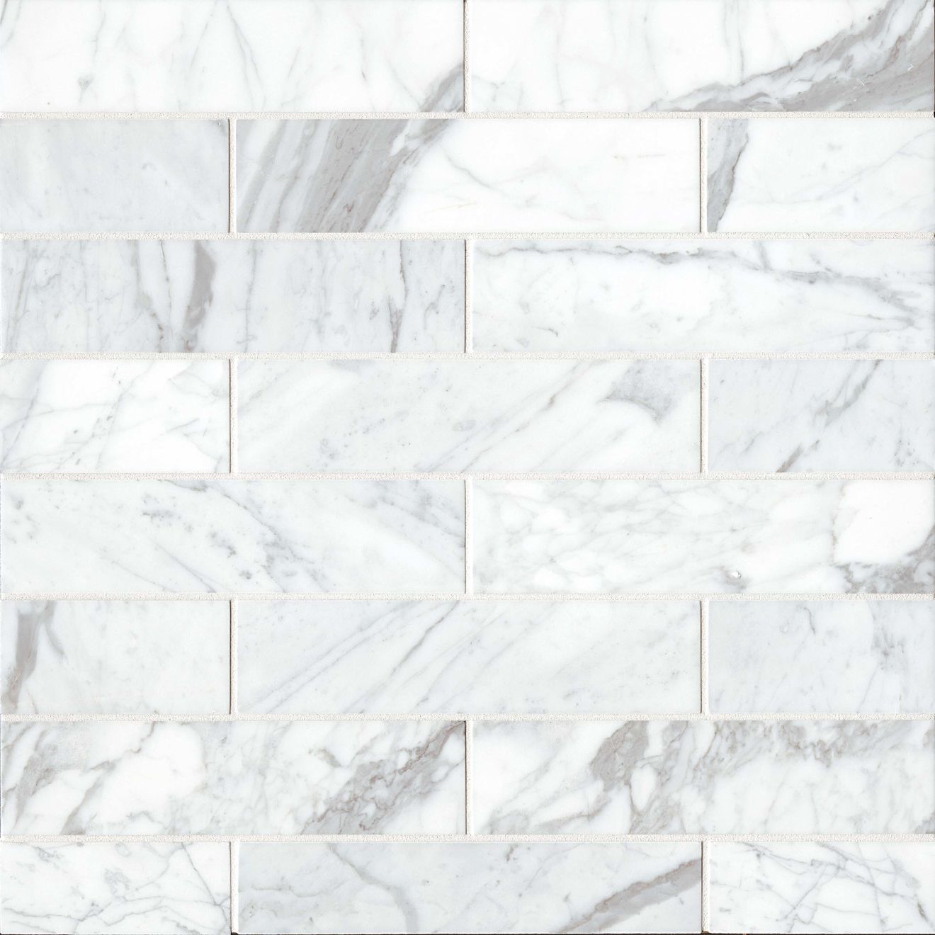 Calacatta 3" x 12" Honed Marble Tile in White