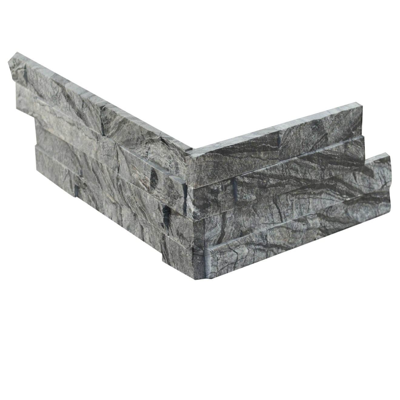 Silver Sheen 6" x 26" Split Face Ledger Corner