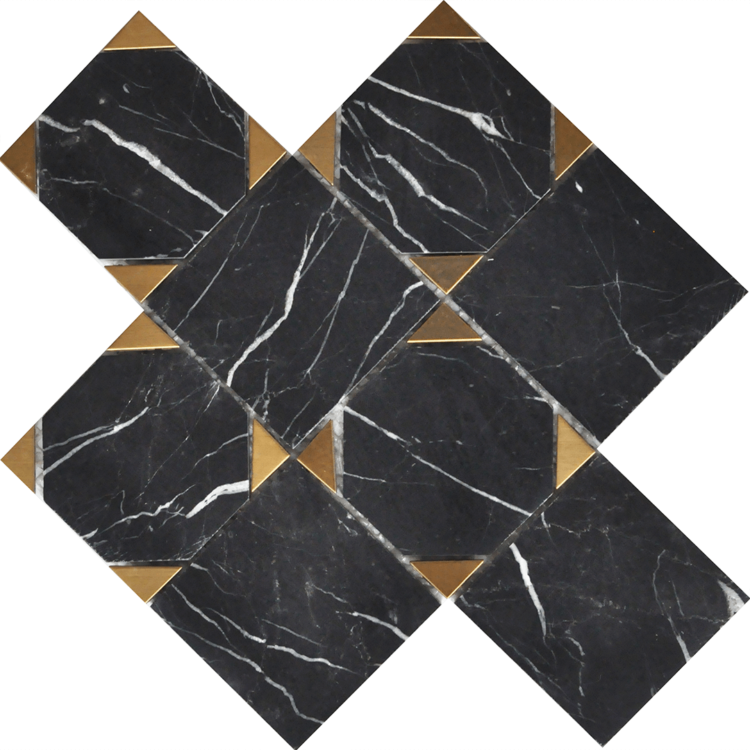 Nero Marquina Square 9X9 Mosaic