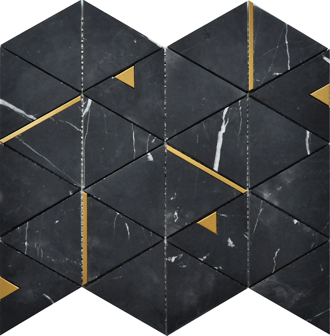 Nero Marquina Triangle 12X14 Mosaic