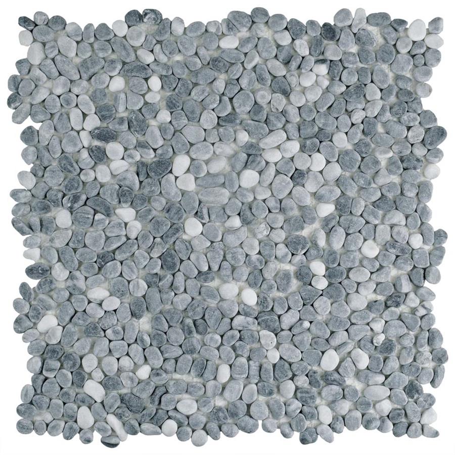 Pebblini 608 Cloud Grey 12-1/4"x12-1/4" Pebble Stone Mos