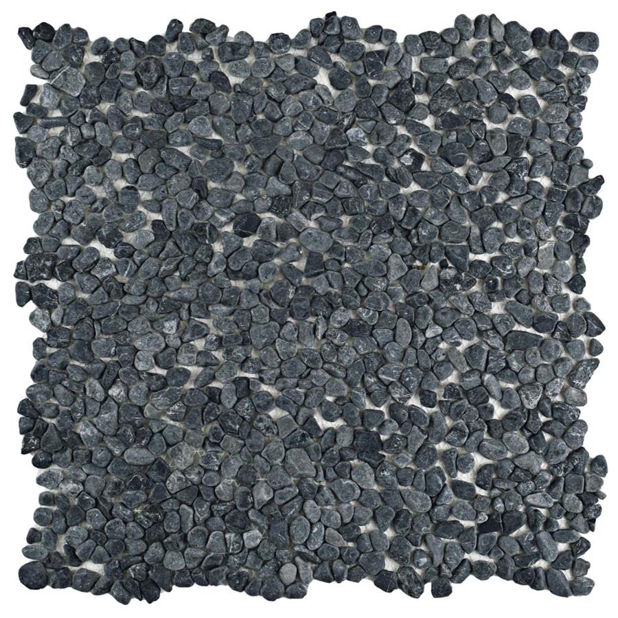 Pebblini 711 Graphite 12-1/4"x12-1/4" Pebble Stone Mos