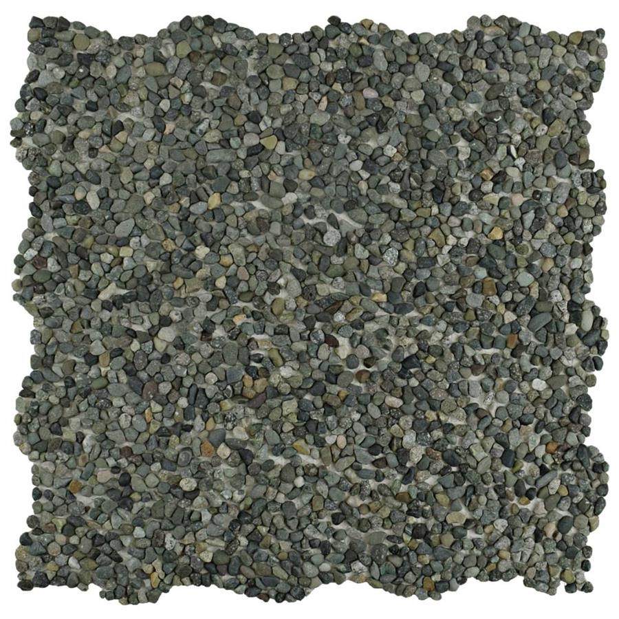 Pebblini Mini 704 Olive 12-1/4"x12-1/4" Pebble Stone Mos