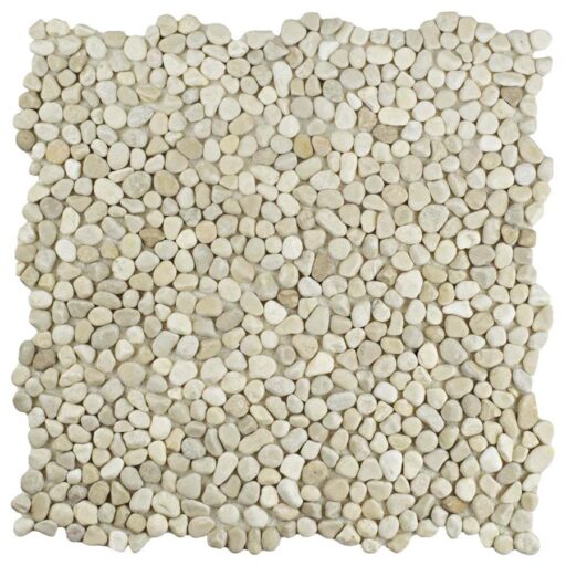 Pebblini 702 Sandstone 12-1/4"x12-1/4" Pebble Stone Mos