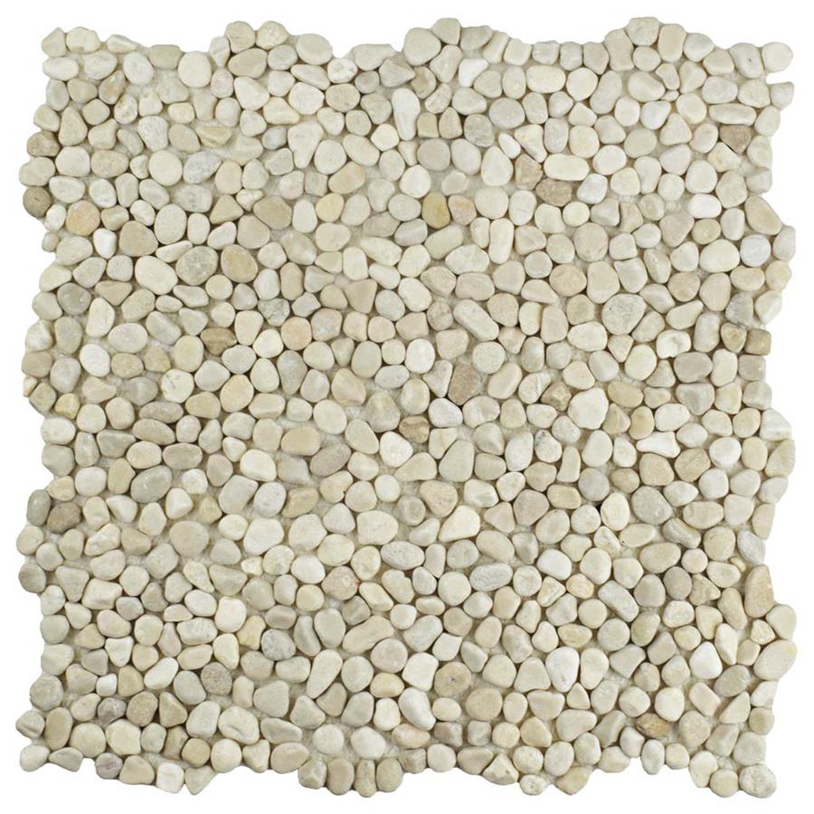 Pebblini 702 Sandstone 12-1/4"x12-1/4" Pebble Stone Mos