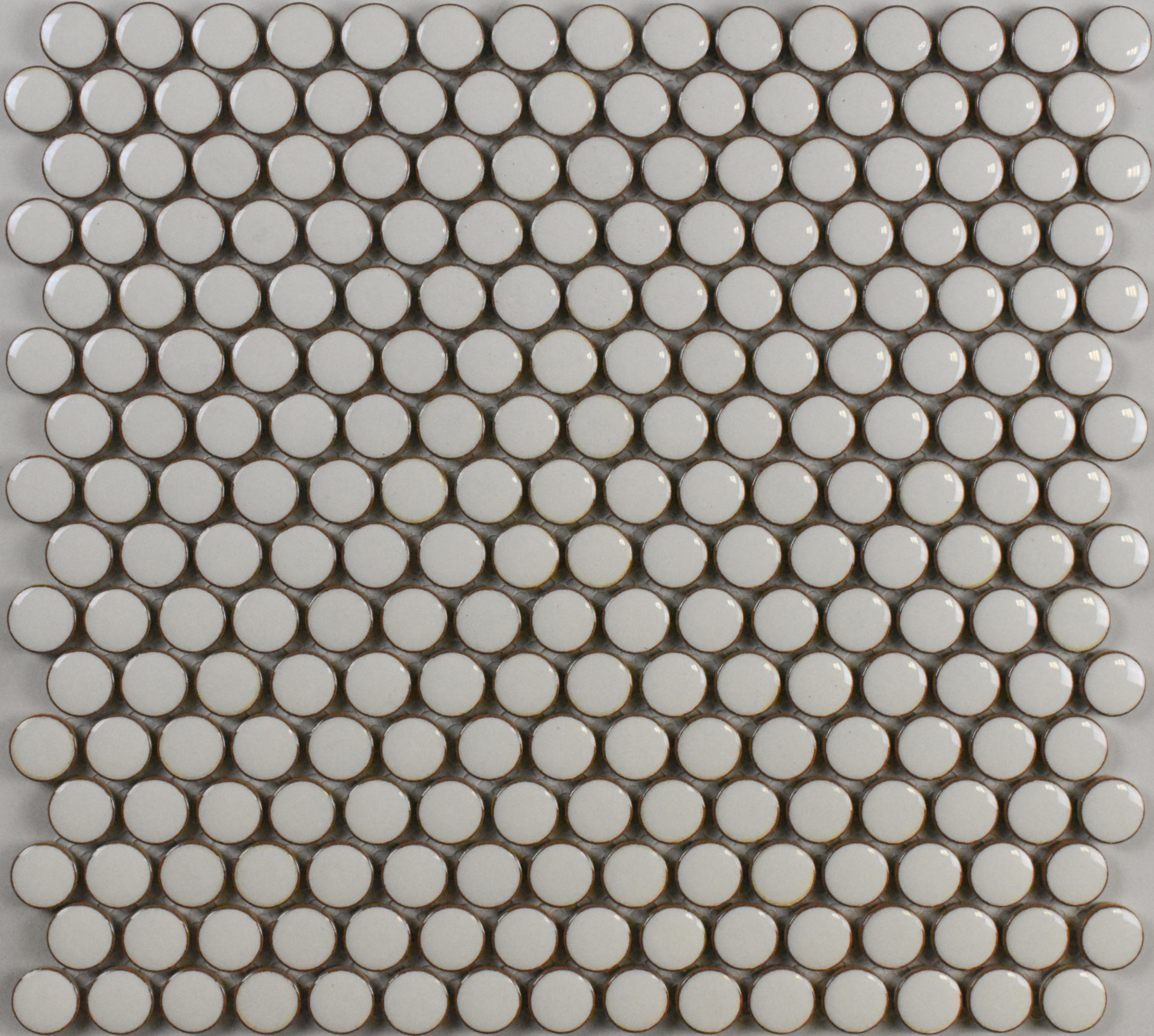 Bg Pearl White Penny Round 12X12 Mosaic