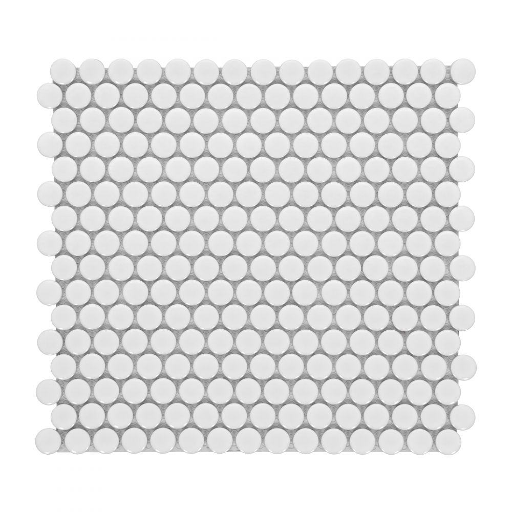 Penny Round White Glossy 11.5 X 12.25