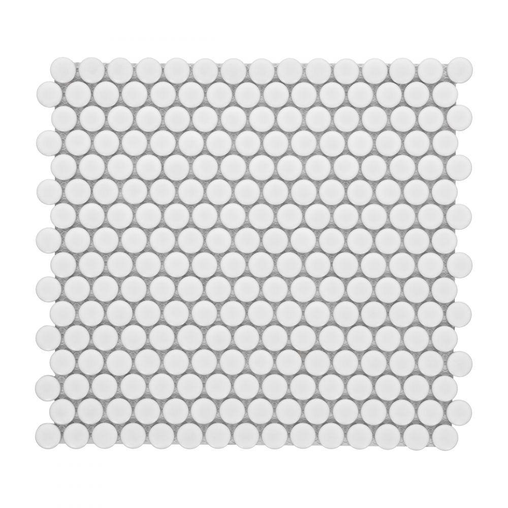 Penny Round White Matte 11.5 X 12.25