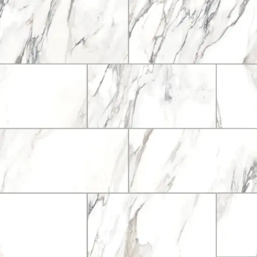 Prati 12" x 24" Polished Porcelain Field Tile in Calacatta Borghini Warm