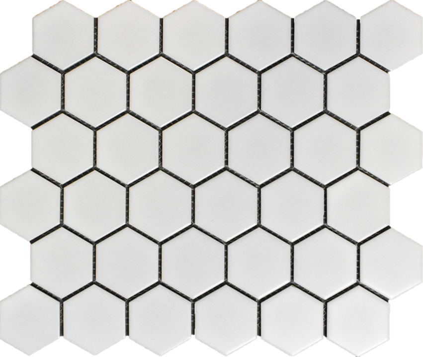 Mg White 12X12 Mos. Hexagon 2X2