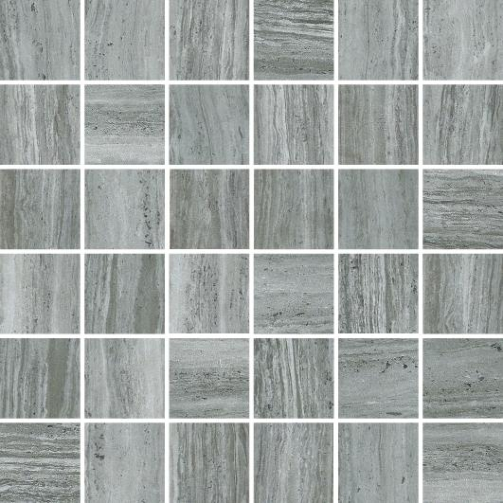 River Grey Matte Square Mosaic 12 X 12