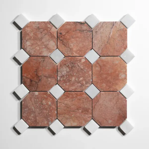 Rojo Breccia 4" Octagon - Image 2