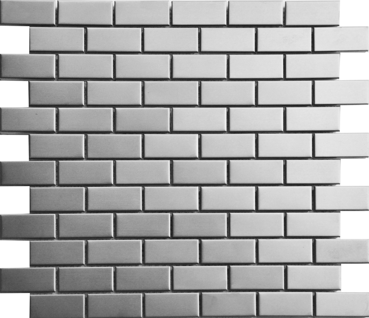Silver Brushed Brick Mos 12X12