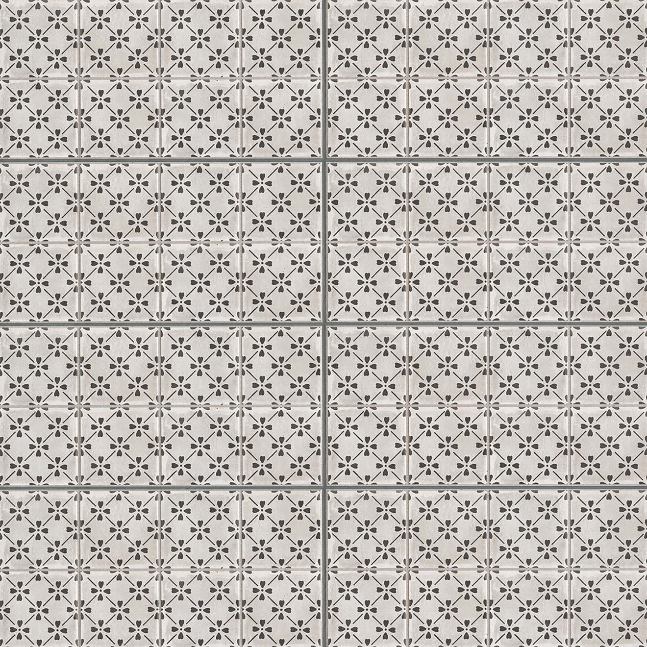 Palazzo 12" x 24" Decorative Tile in Castle Graphite Bloom
