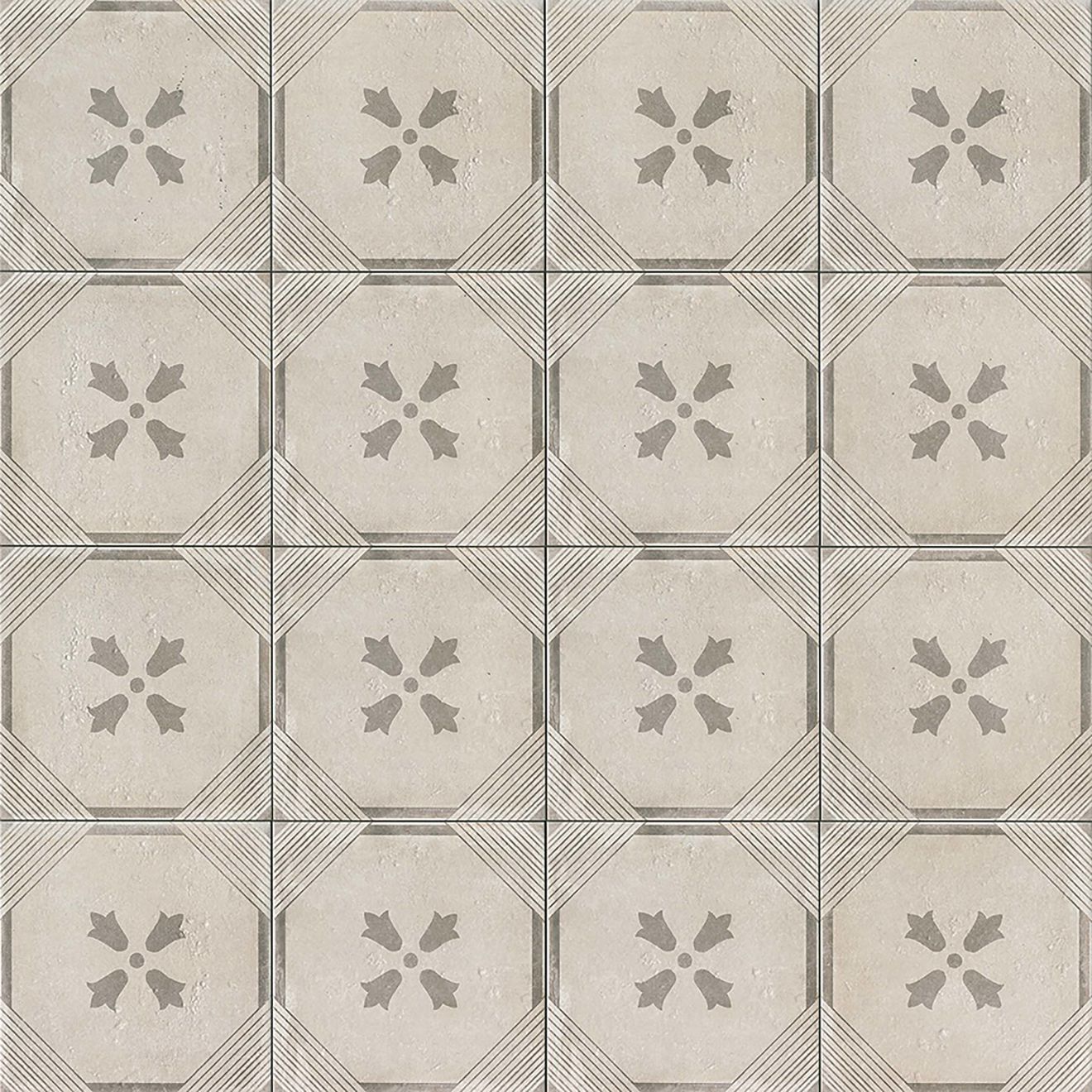 Palazzo 12" x 12" Decorative Tile in Vintage Grey Dynasty