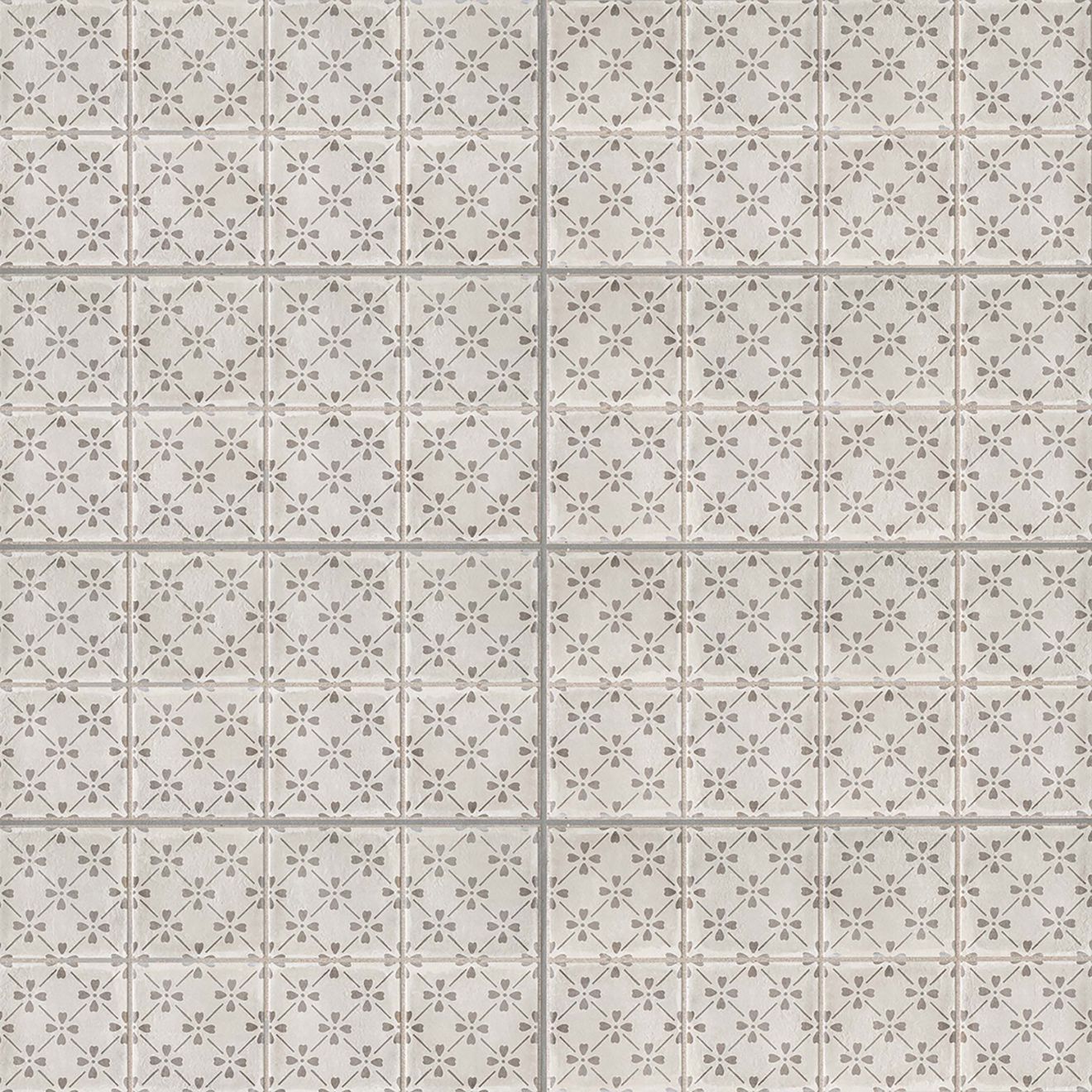 Palazzo 12" x 24" Decorative Tile in Vintage Grey Bloom