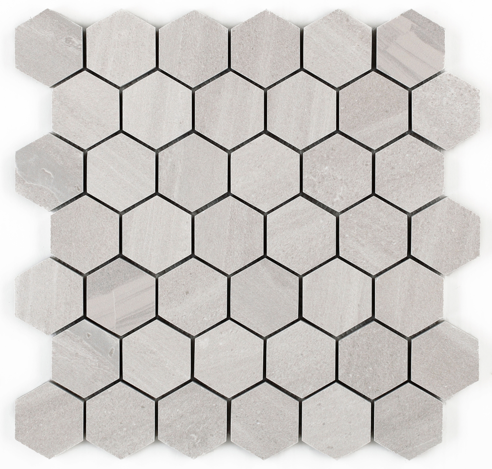 Sand Stone White Hexagon Mosaic 2 X 2