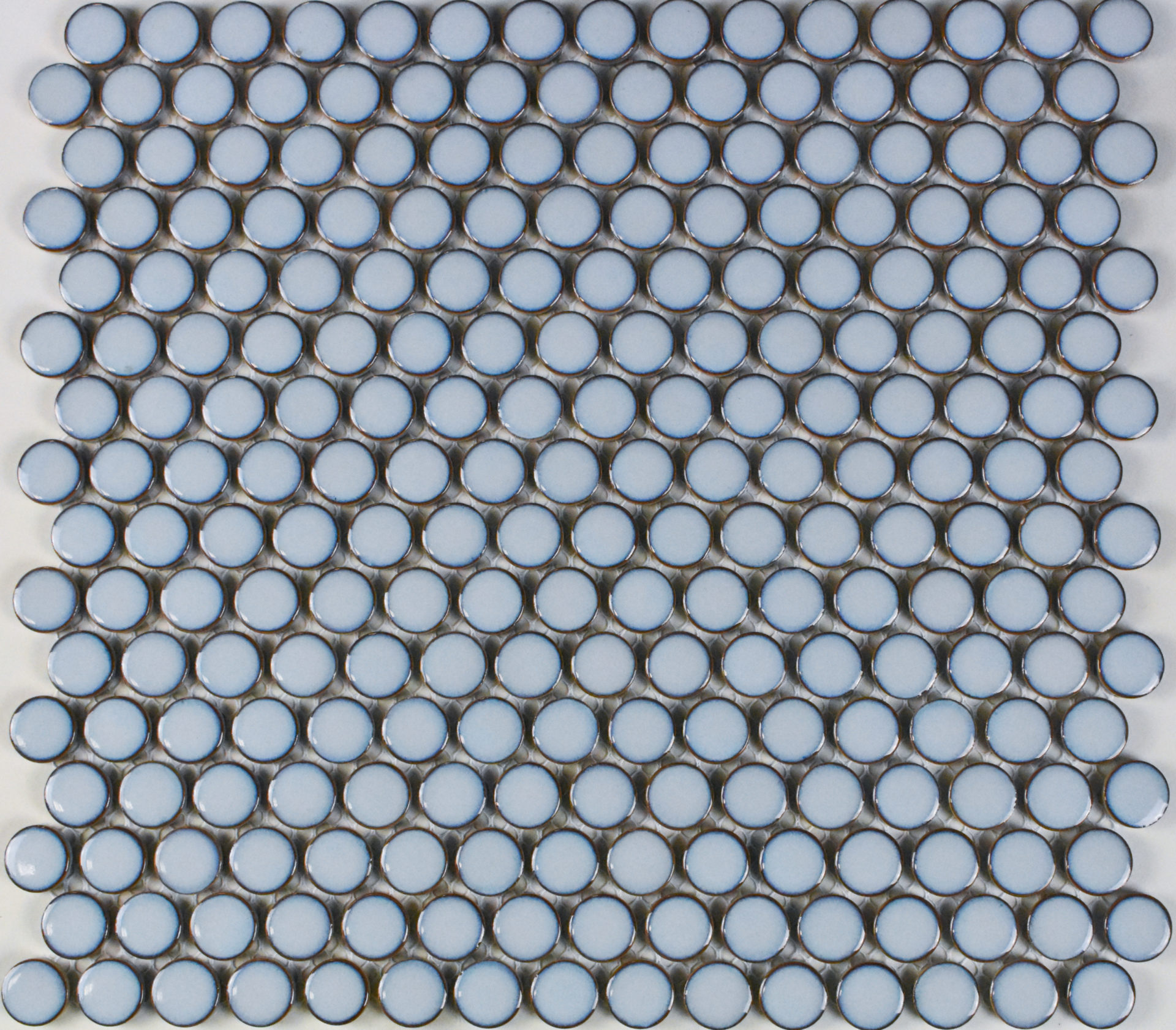 Bg Sky Blue Penny Round 12X12 Mosaic