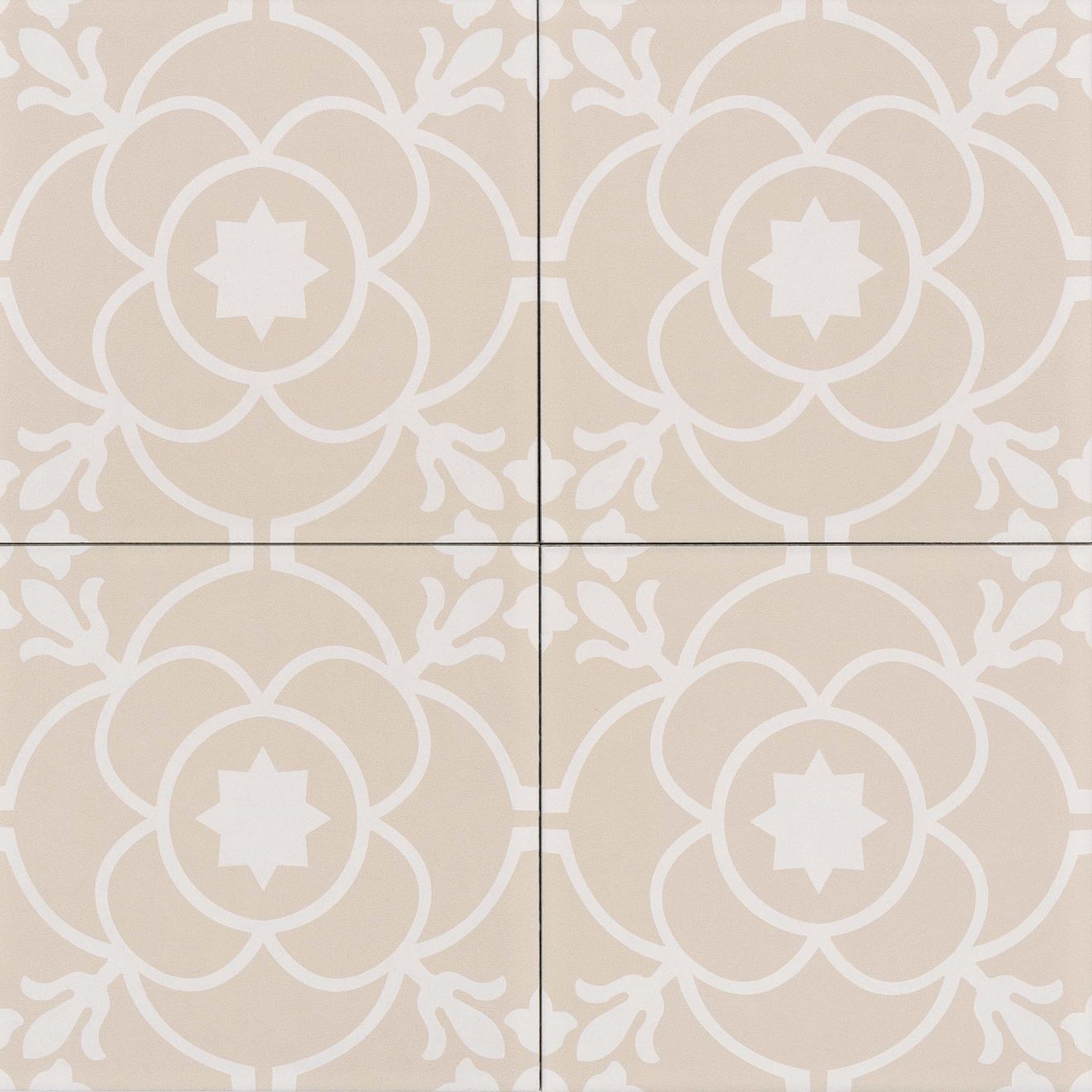 Tuscany 8" x 8" Floor & Wall Tile in Realist Beige and White