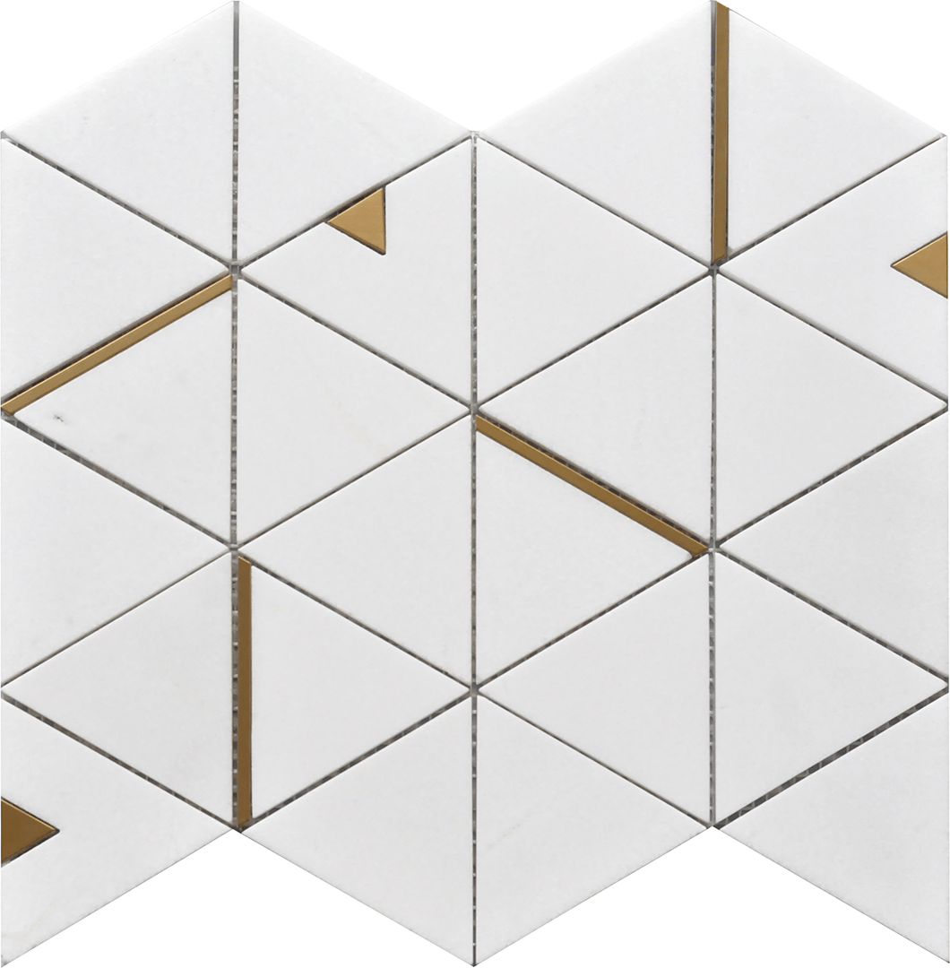Thassos Triangle 12X14 Mosaic