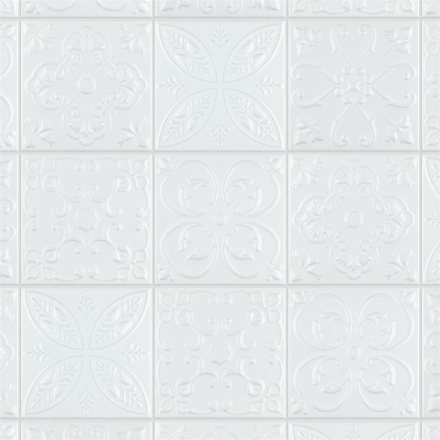 Trend White 8" x 8" Ceramic Wall Tile