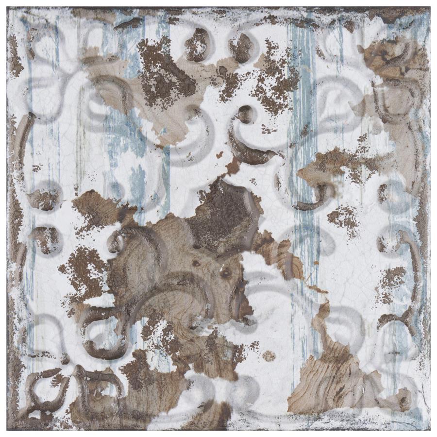 Aevum Dark Ornato 7-7/8"x7-7/8" Ceramic W Tile