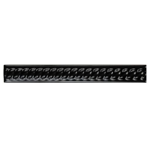 Trenza Nero Moldura 1"x7-7/8" Ceramic Rope Pencil W Trim