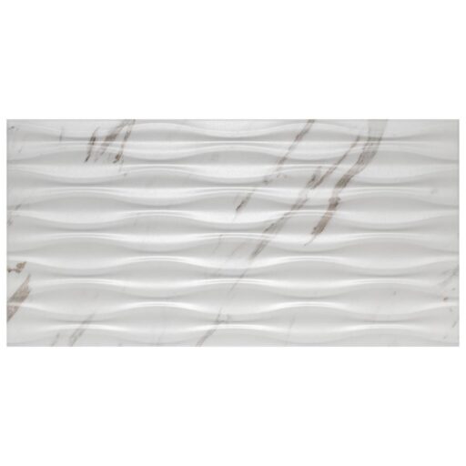 Eterno Carrara Wave 12-7/8"x25-5/8" Porcelain W Tile