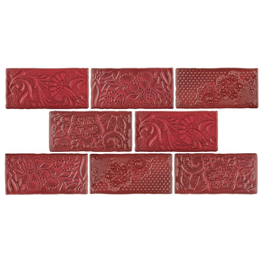 Antic Feelings Red Moon 3"x6" Ceramic W Tile