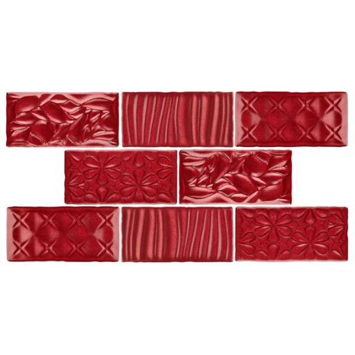 Antic Sensations Red Moon 3"x6" Ceramic W Tile