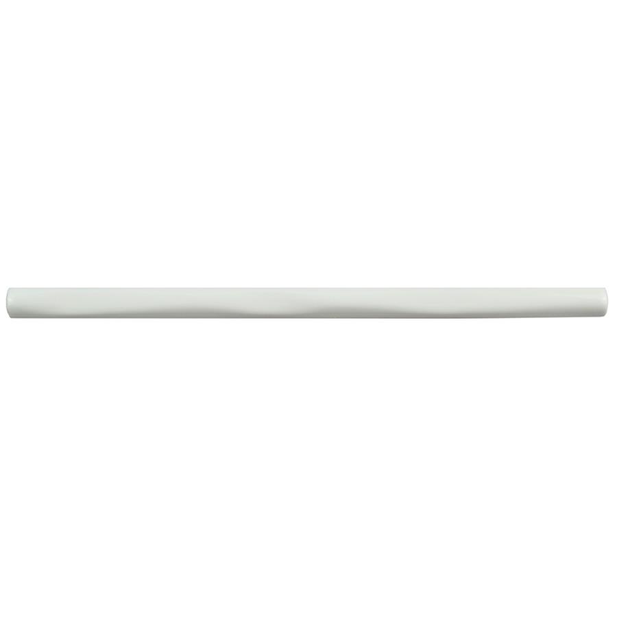 Rugoso Blanco Brillo 3/8"x7-7/8" Cer Pencil Listelo W Trim