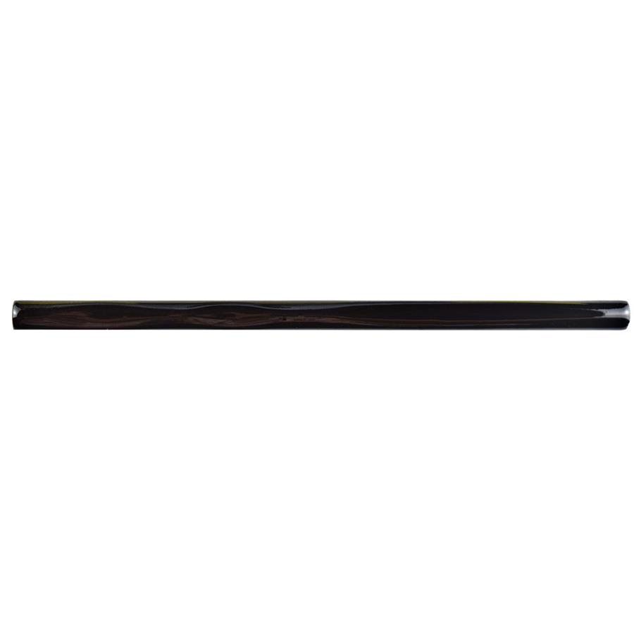 Rugoso Nero Brillo 3/8"x7-7/8" Cer Pencil Listelo W Trim