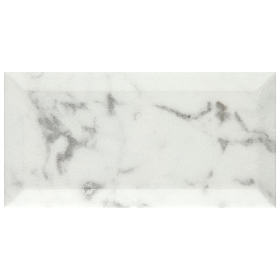 Classico Carrara Glossy Metro 3"x6" Ceramic W Tile