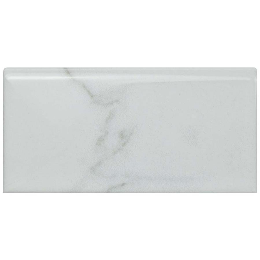Classico Carrara Glossy Bullnose 3"x6" Ceramic W Trim