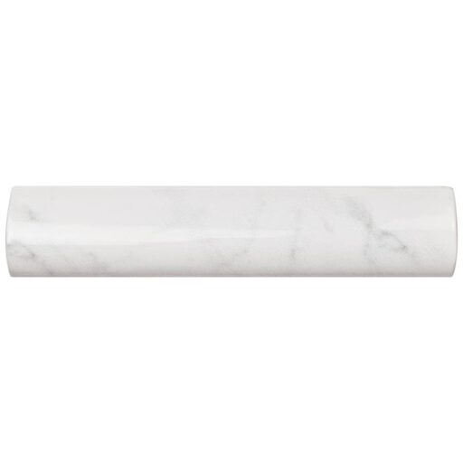 Classico Carrara Glossy Pencil Bullnose 1-1/4"x6" Cer W Trim