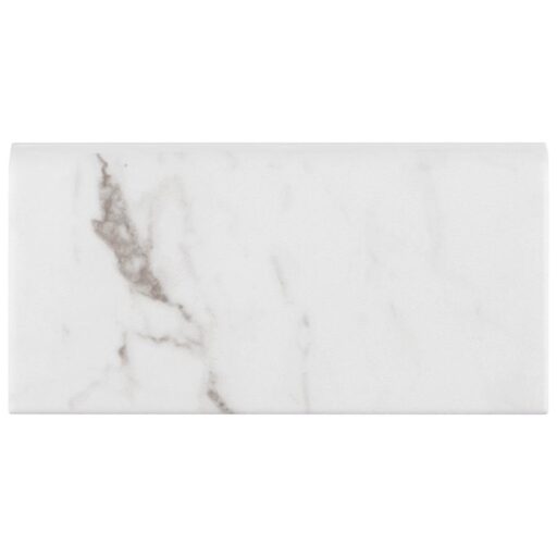 Classico Carrara Matte Bullnose 3"x6" Ceramic W Trim