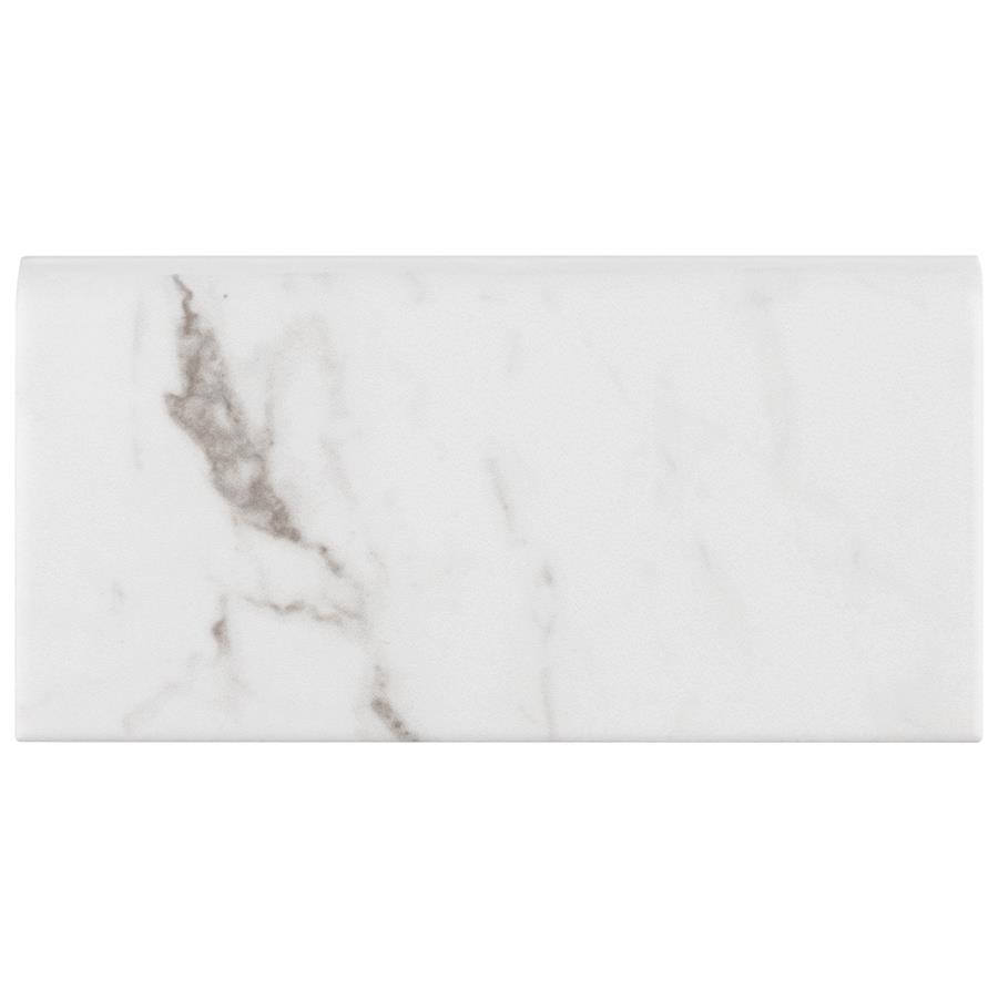 Classico Carrara Matte Bullnose 3"x6" Ceramic W Trim