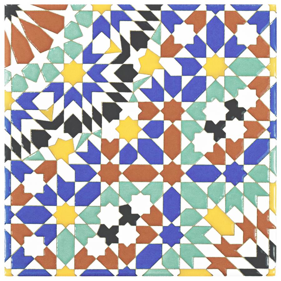 Sevillano Andalusia 7-7/8"x7-7/8" Ceramic W Tile