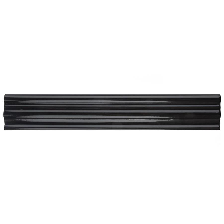 Chester Nero 2"x12" Chair Rail Ceramic W Trim