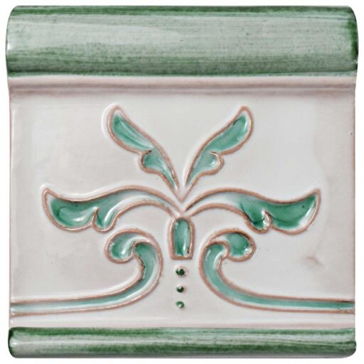 Novecento Friso Evoli Aguamarina 5-1/8"x5-1/8" Cer W Trim