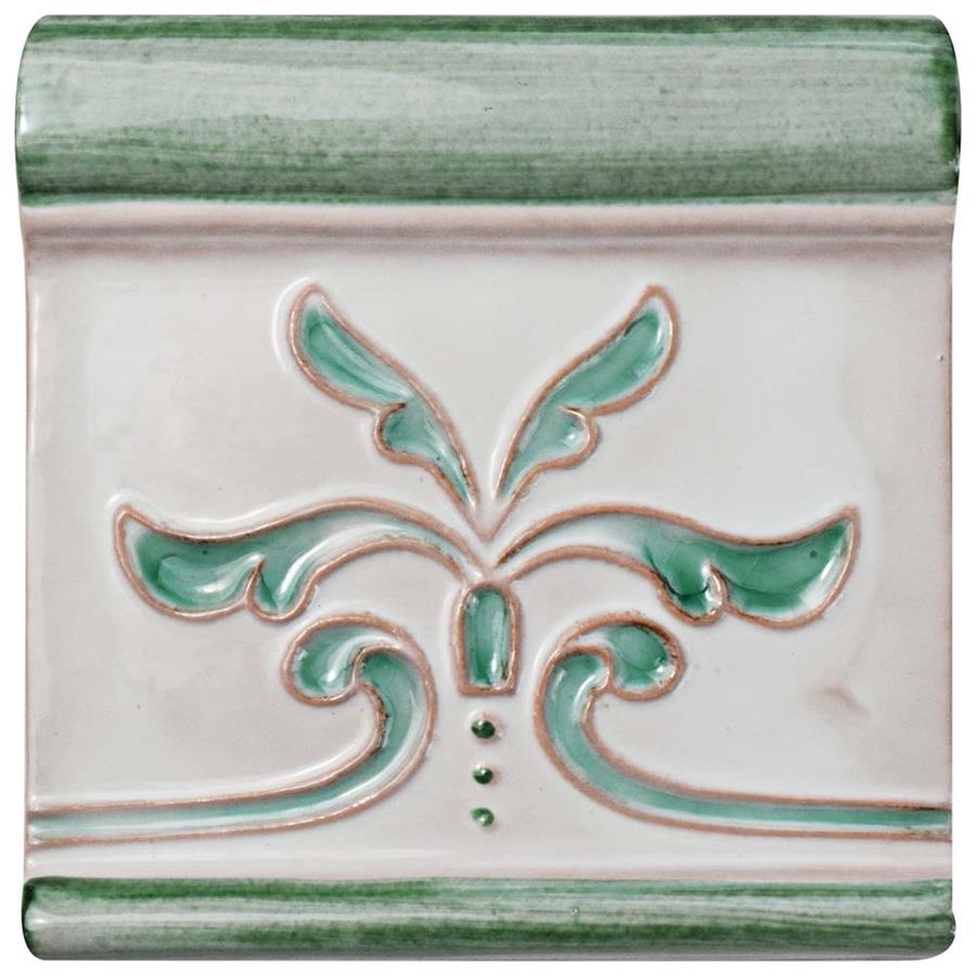 Novecento Friso Evoli Aguamarina 5-1/8"x5-1/8" Cer W Trim