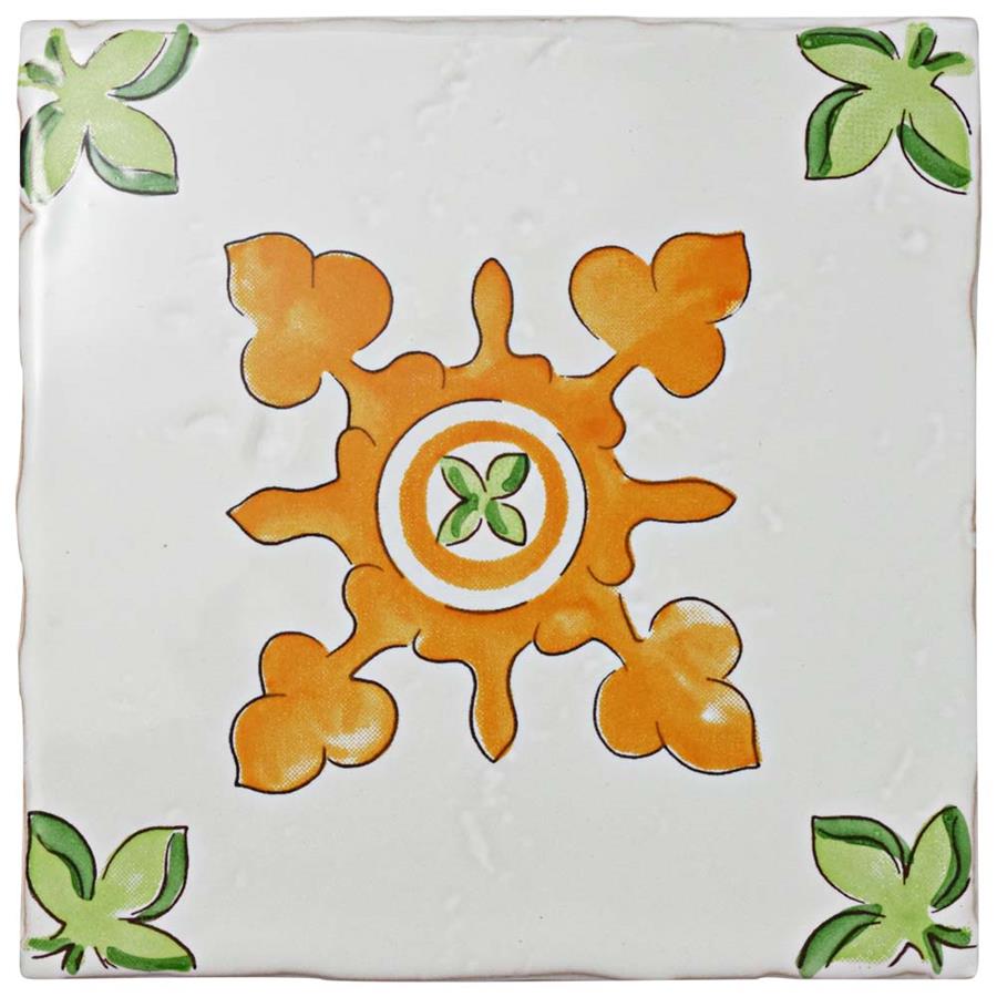 Novecento Centro Paterna Deco 5-1/8"x5-1/8" Ceramic W Tile