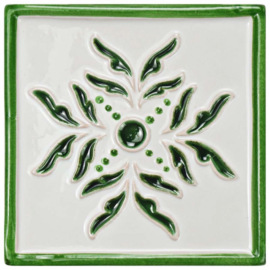 Novecento Taco Evoli Verdin 5-1/8"x5-1/8" Ceramic W Tile