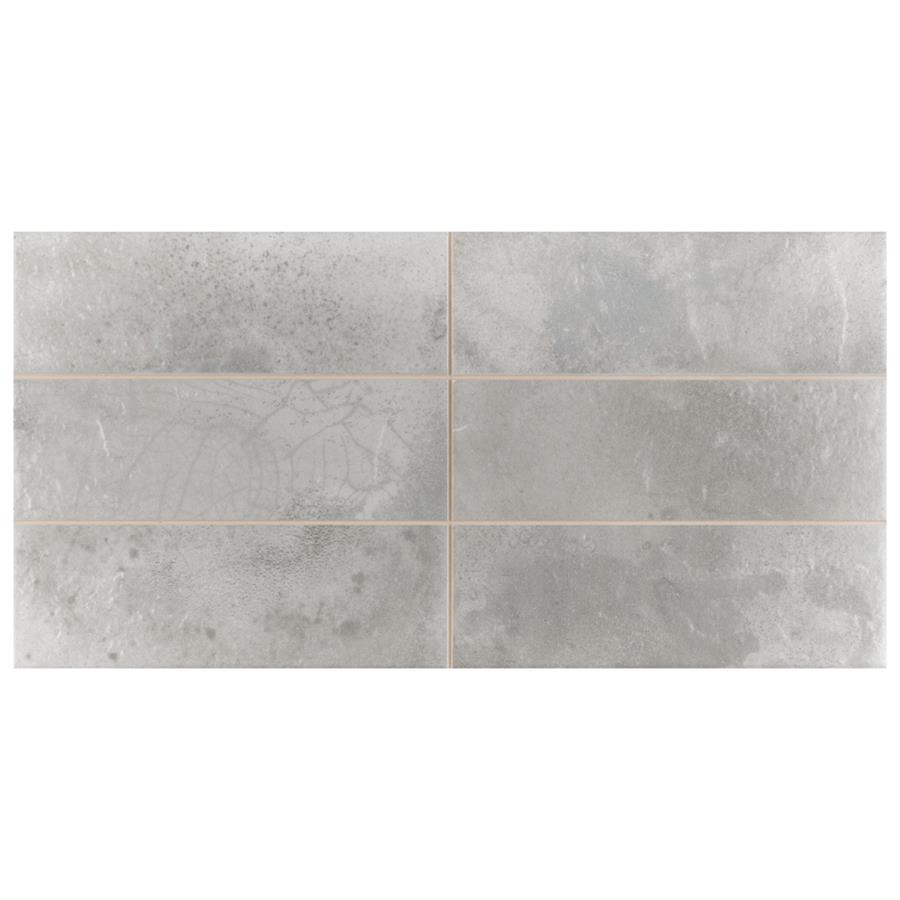 Kings Raku Silver 7-7/8" x 15-3/4" Ceramic Wall Tile