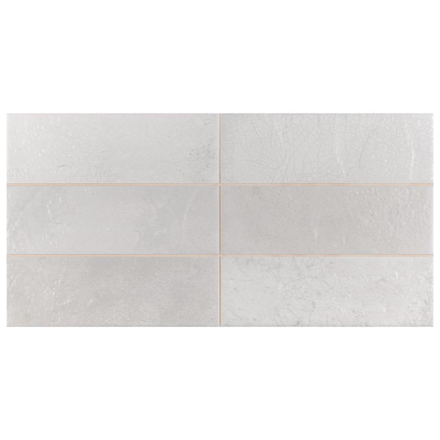 Kings Raku White 7-7/8" x 15-3/4" Ceramic Wall Tile